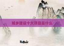 城乡建设十大项目是什么