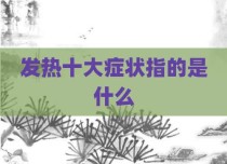 发热十大症状指的是什么