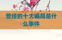 曾经的十大骗局是什么事件