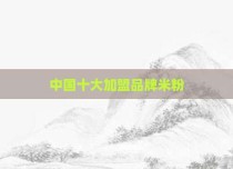 中国十大加盟品牌米粉