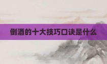 倒酒的十大技巧口诀是什么