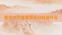 男命十大富贵双全日柱是什么