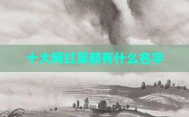 十大网红菜都有什么名字