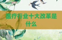 医疗行业十大改革是什么