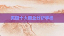 美国十大商业分析学校