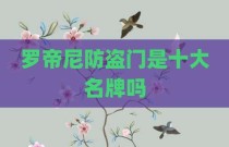 罗帝尼防盗门是十大名牌吗