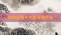 原神玩家十大称号是什么