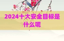 2024十大安全目标是什么呢
