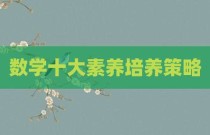 数学十大素养培养策略