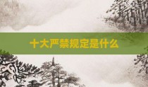 十大严禁规定是什么