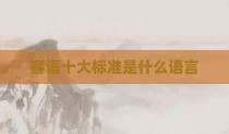 客语十大标准是什么语言