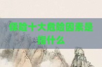 保险十大危险因素是指什么