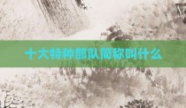 十大特种部队简称叫什么