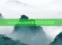 windows2008安装日志在哪里