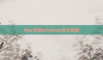 Mac安装windows怎么联网