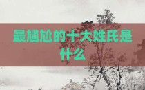 最尴尬的十大姓氏是什么