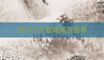 当今十大巅峰球员名单