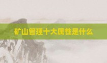 矿山管理十大属性是什么
