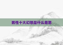 男性十大幻想是什么意思