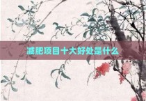减肥项目十大好处是什么