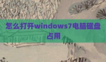 怎么打开windows7电脑磁盘占用