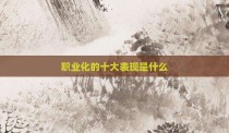 职业化的十大表现是什么