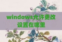windows允许更改设置在哪里