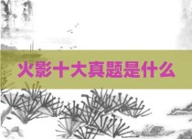 火影十大真题是什么