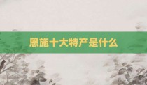 恩施十大特产是什么