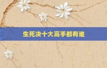生死决十大高手都有谁