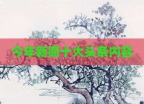 今年新闻十大头条内容