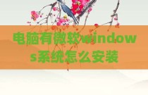 电脑有微软windows系统怎么安装