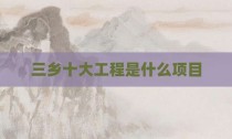 三乡十大工程是什么项目