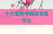 十大宝妈考的证书是什么