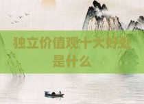 独立价值观十大好处是什么