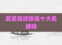 武匠指纹锁是十大名牌吗