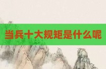 当兵十大规矩是什么呢