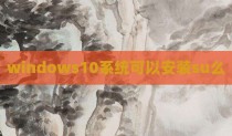 windows10系统可以安装su么