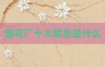 烟花厂十大禁忌是什么