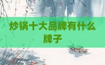 炒锅十大品牌有什么牌子