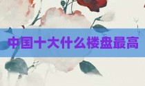 中国十大什么楼盘最高