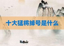 十大猛将绰号是什么
