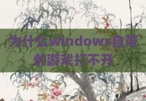 为什么windows自带的游戏打不开