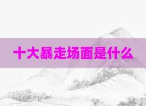 十大暴走场面是什么