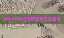 windows7播放音乐怎么回事
