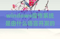 windows操作系统是由什么语言开发的