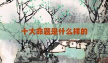 十大命题是什么样的