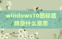 windows10图标盾牌是什么意思