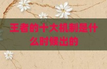 王者的十大机制是什么时候出的