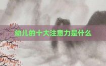 幼儿的十大注意力是什么